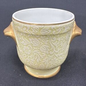 Limoges France 2 5/8" Pedestal Cup / Cachepot / Handled‎ Jardinière, Vintage